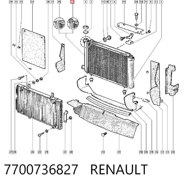 Радиатор 7700736827 Renault (RVI)
