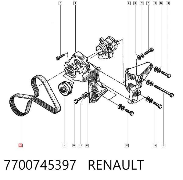Ремень генератора 7700745397 Renault (RVI)