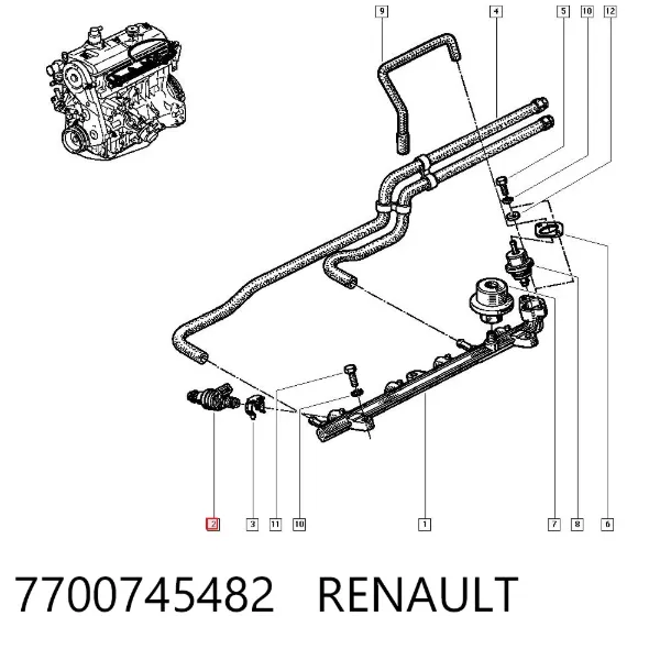 Топливные форсунки 7700745482 Renault (RVI)