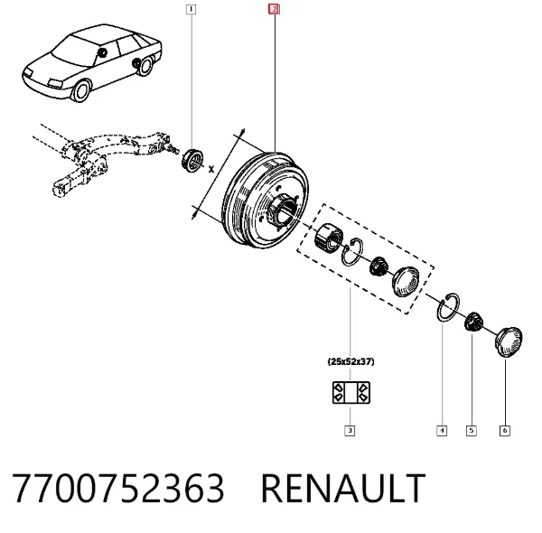 Тормозной барабан 7700752363 Renault (RVI)