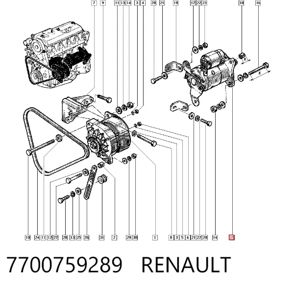 Стартер 7700759289 Renault (RVI)