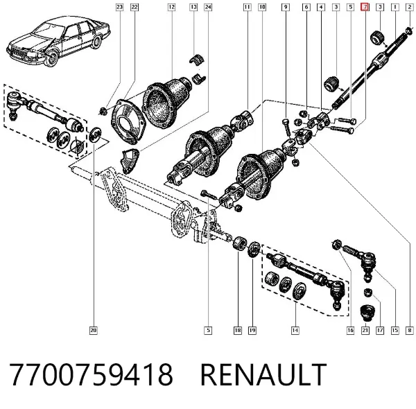 Рулевая тяга 7700759418 Renault (RVI)