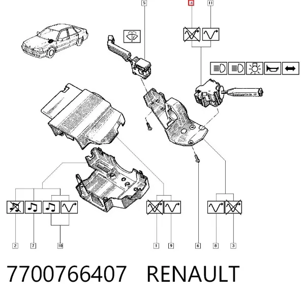 Левый подрулевой переключатель 7700766407 Renault (RVI)