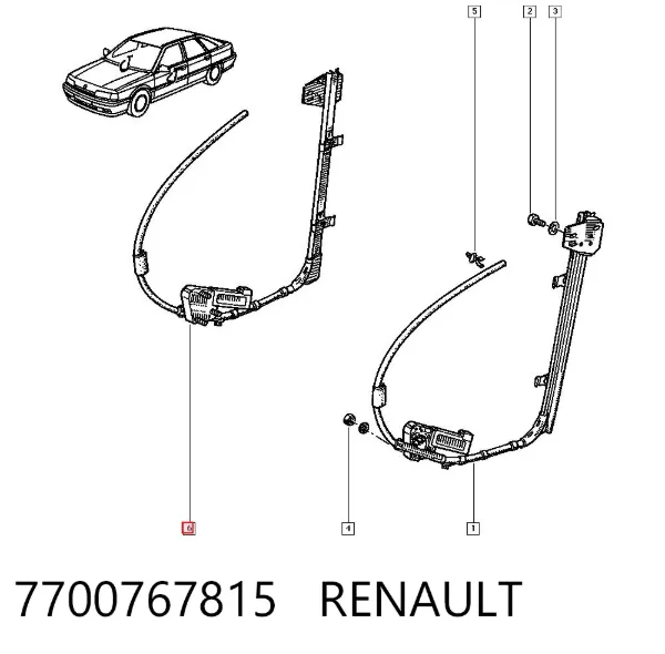 Стеклоподъемник передней правой двери 7700767815 Renault (RVI)