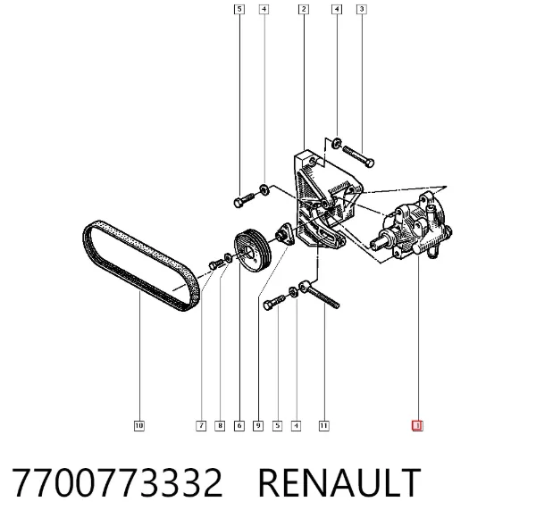 Насос ГУР 7700773332 Renault (RVI)