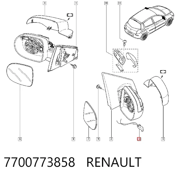 Датчик температуры наружного воздуха 7700773858 Renault (RVI)