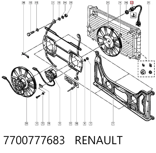 Датчик включения вентилятора 7700777683 Renault (RVI)