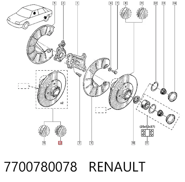 Тормозные диски 7700780078 Renault (RVI)