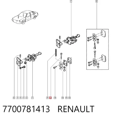 Палец (шплинт) дверной петли RENAULT 7700781413