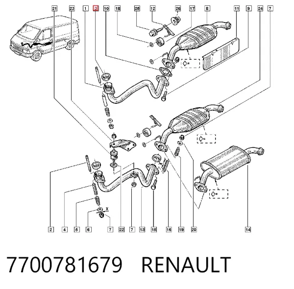 Кольцо приемной трубы глушителя 7700781679 Renault (RVI)