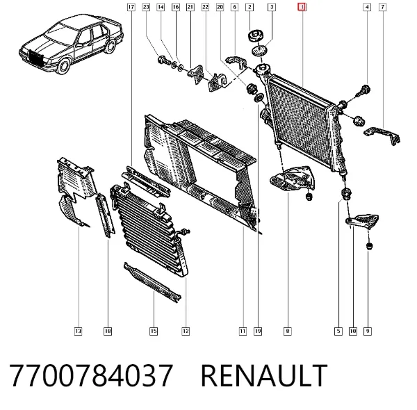 Радиатор 7700784037 Renault (RVI)