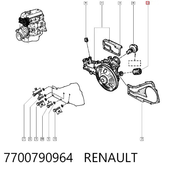 Радиатор 7700790964 Renault (RVI)