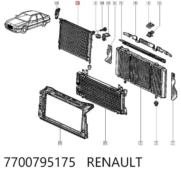 Радиатор 7700795175 Renault (RVI)