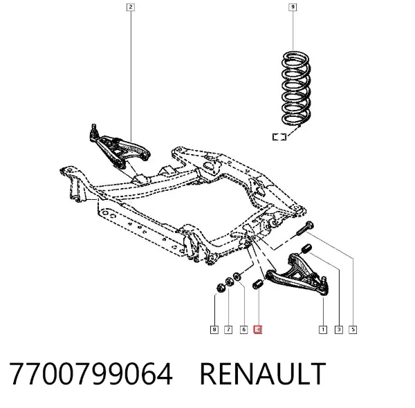Сайлентблок переднего рычага 7700799064 Renault (RVI)