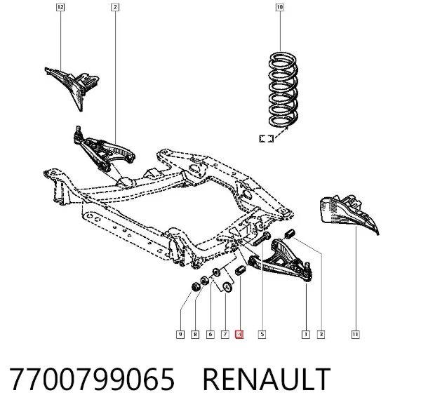 Сайлентблок переднего рычага 7700799065 Renault (RVI)