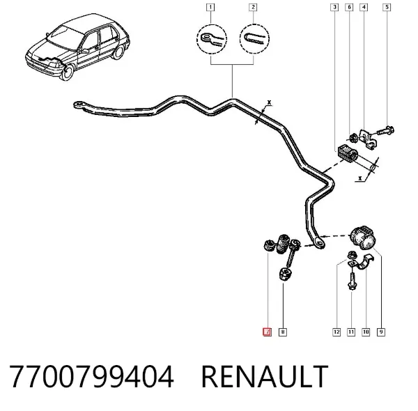 Стойка переднего стабилизатора 7700799404 Renault (RVI)