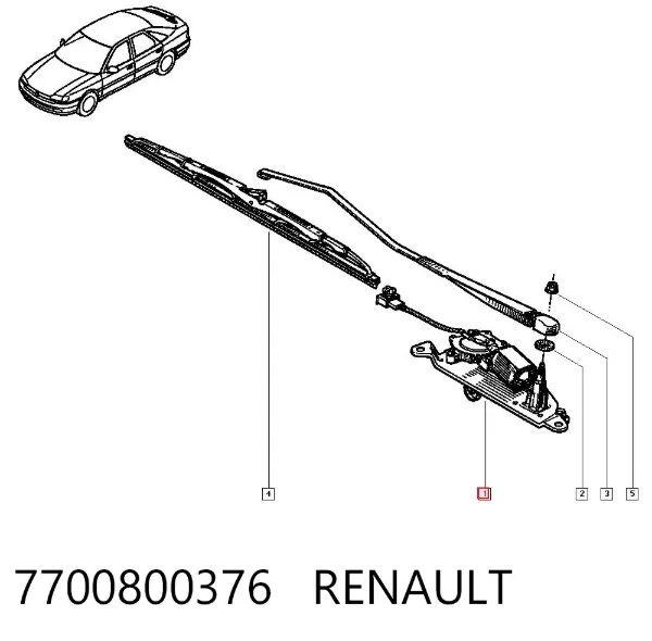 Моторчик заднего дворника 7700800376 Renault (RVI)