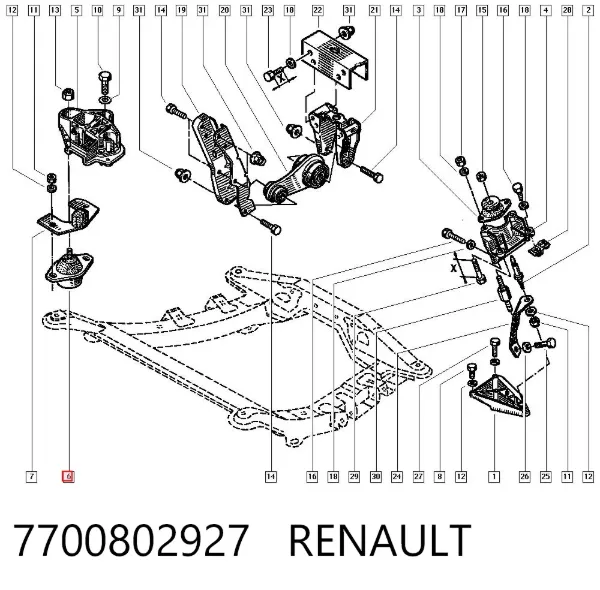 Правая подушка двигателя 7700802927 Renault (RVI)