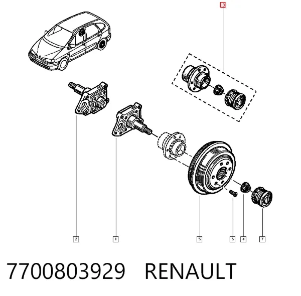 Задняя ступица 7700803929 Renault (RVI)