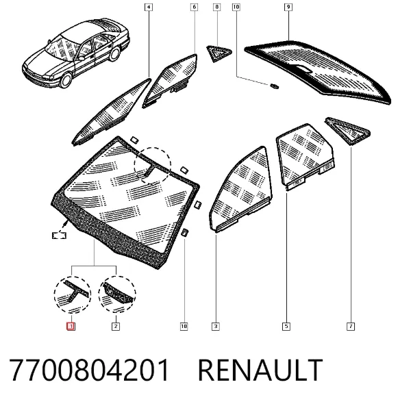 Лобовое стекло Renault Safrane I