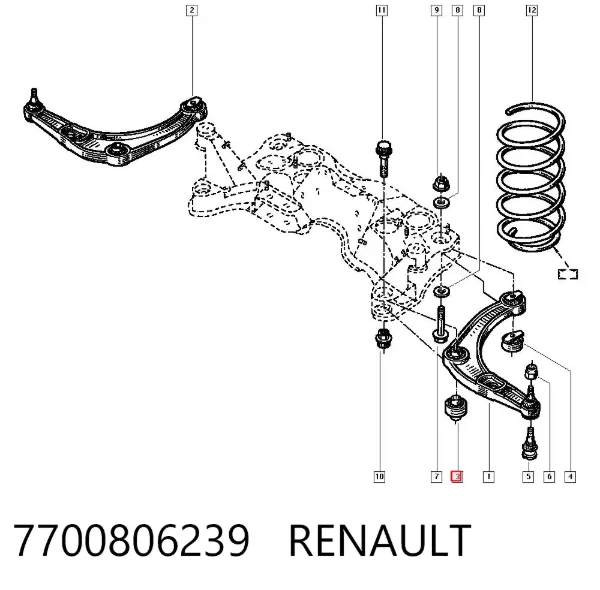 Сайлентблок переднего рычага 7700806239 Renault (RVI)