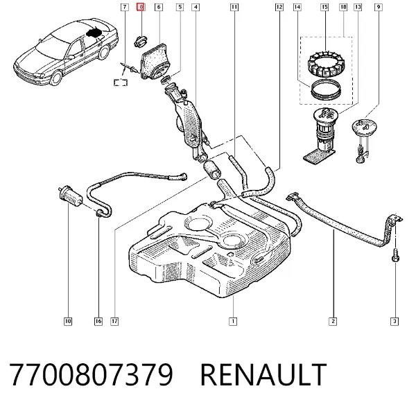 Крышка бензобака 7700807379 Renault (RVI)