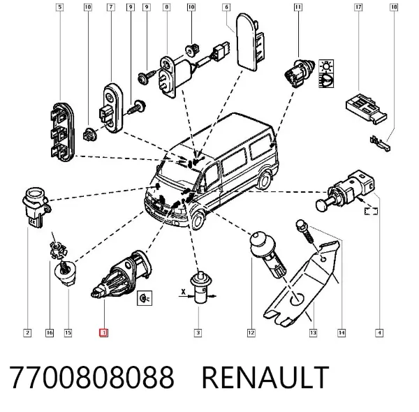 Датчик заднего хода 7700808088 Renault (RVI)