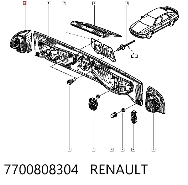 Задний фонарь Renault Safrane I