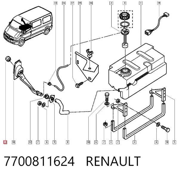 Крышка бензобака 7700811624 Renault (RVI)