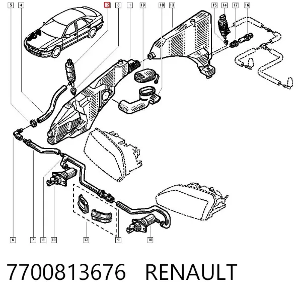 Насос омывателя фар 7700813676 Renault (RVI)