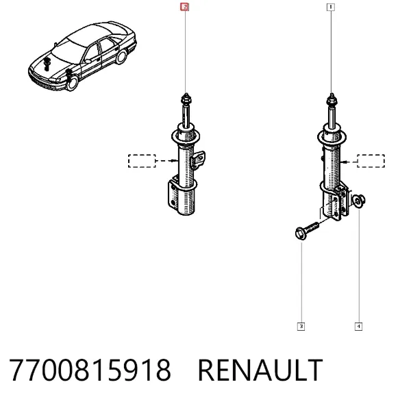 Амортизатор передний правый 7700815918 Renault (RVI)