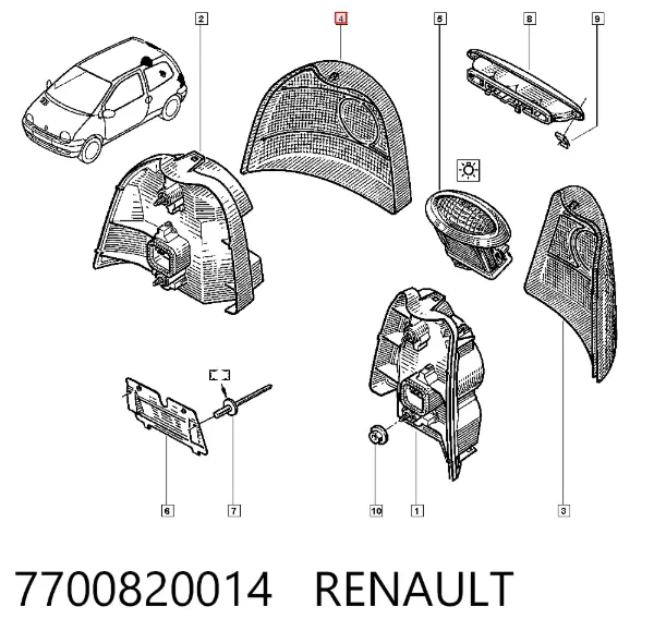 Задний фонарь 7700820014 Renault (RVI)
