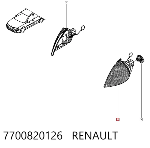 Поворотник левый 7700820126 Renault (RVI)