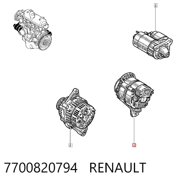 Генератор 7700820794 Renault (RVI)