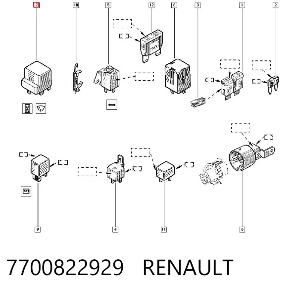 Реле дворников 7700822929 Renault (RVI)