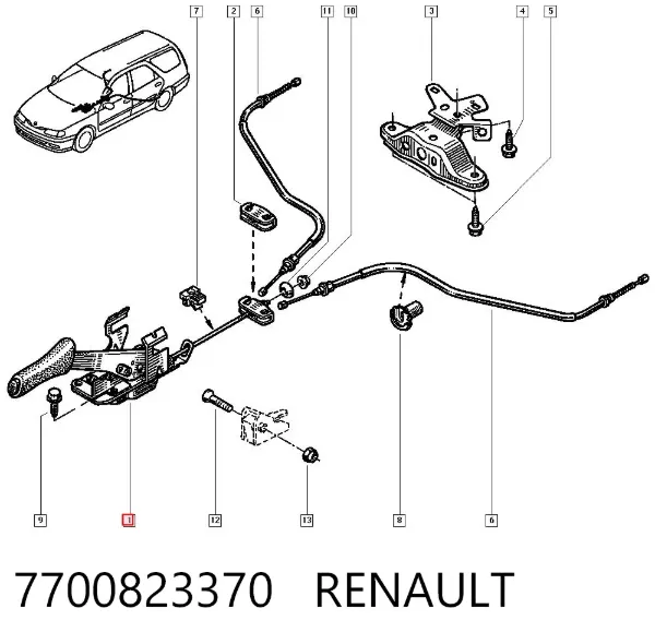 Рычаг ручного тормоза 7700823370 Renault (RVI)