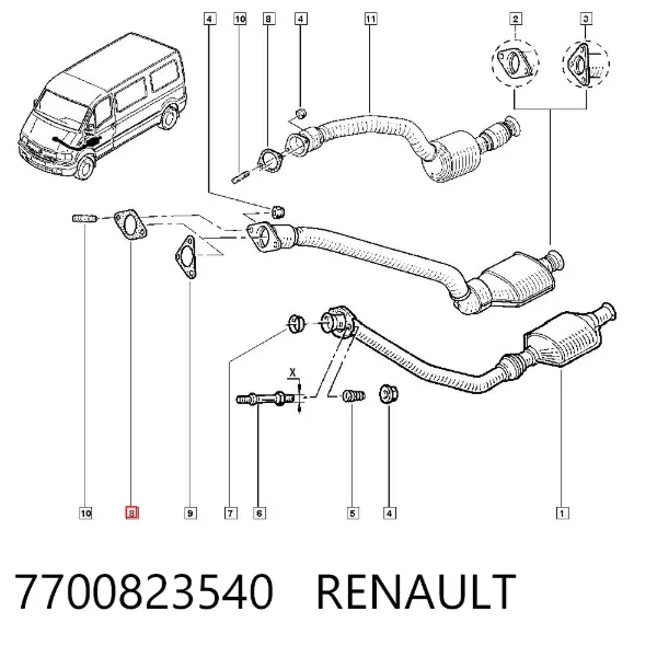 Прокладка глушителя 7700823540 Renault (RVI)