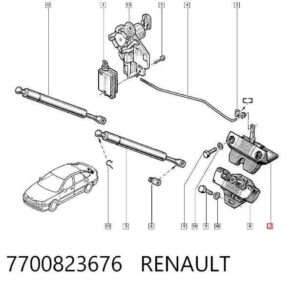 Замок багажника Renault Laguna I