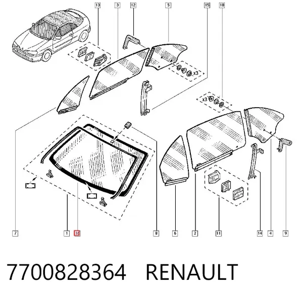 Лобовое стекло Renault Megane I