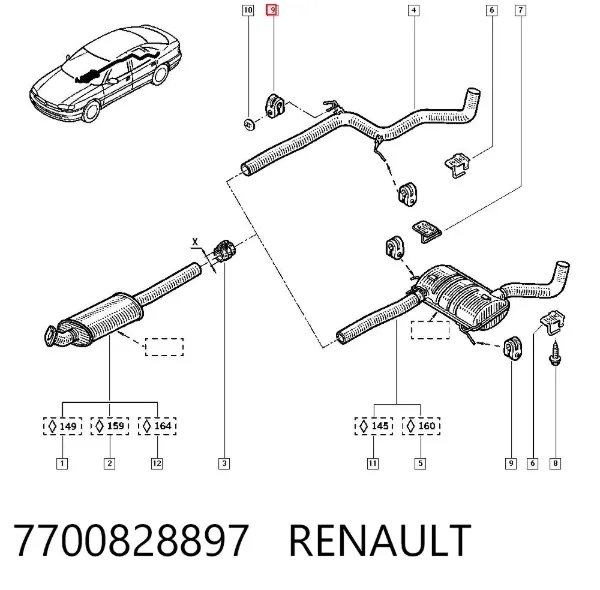 Подушка глушителя 7700828897 Renault (RVI)
