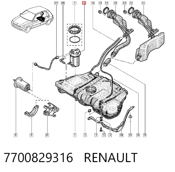 Бензонасос 7700829316 Renault (RVI)