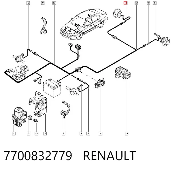 Датчик АБС задний правый 7700832779 Renault (RVI)