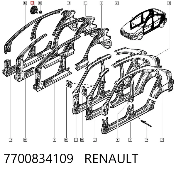Лючок бензобака 7700834109 Renault (RVI)