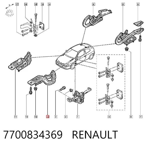 Петля капота левая 7700834369 Renault (RVI)