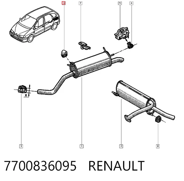 Подушка глушителя 7700836095 Renault (RVI)