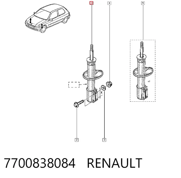 Амортизатор передний 7700838084 Renault (RVI)