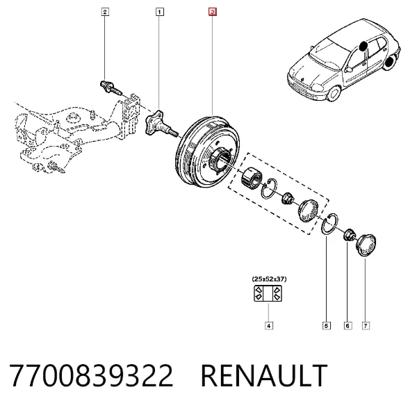 Тормозной барабан 7700839322 Renault (RVI)