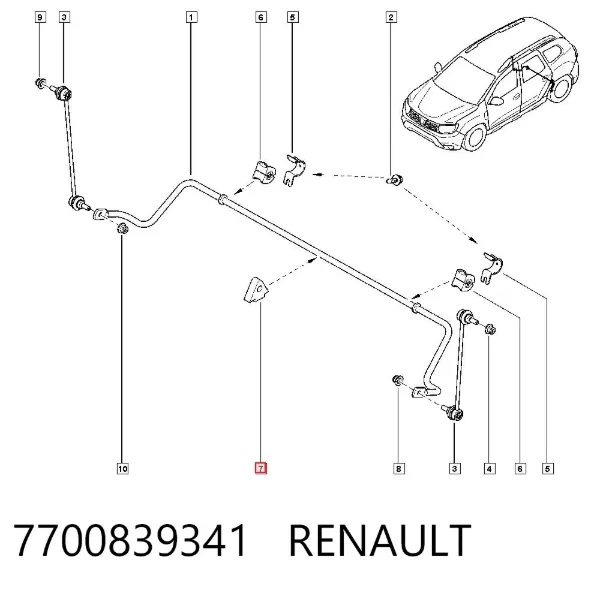 Втулка стабилизатора 7700839341 Renault (RVI)