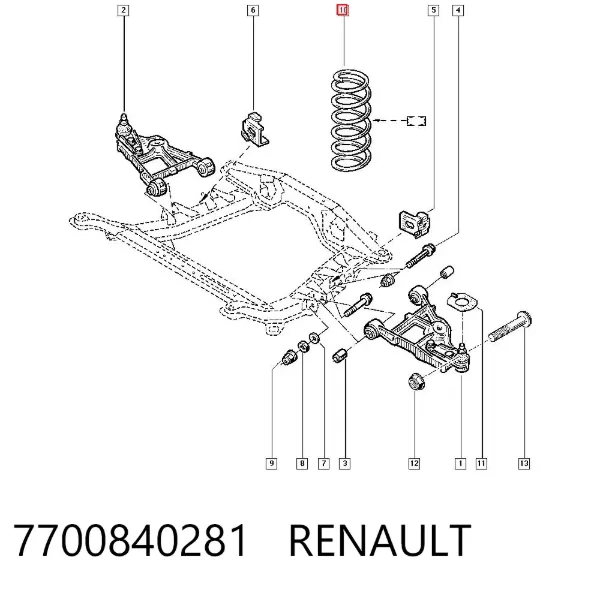 Передняя пружина 7700840281 Renault (RVI)