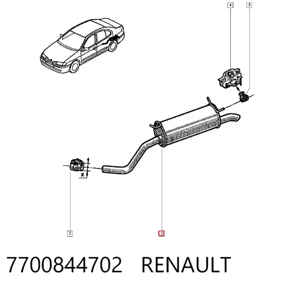 Глушитель задний 7700844702 Renault (RVI)